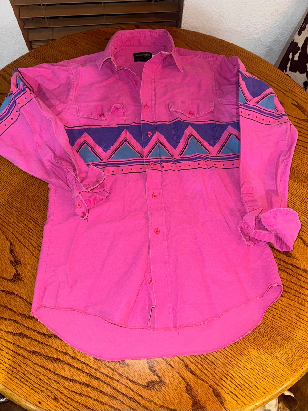 Vintage Wrangler Hot Pink Button-Up Shirt